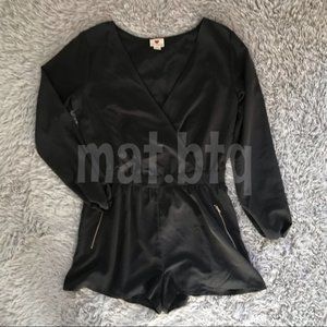 One Clothing Black Vneck Romper